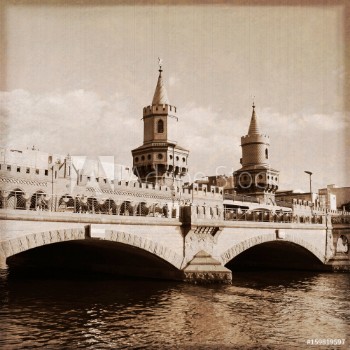 Picture of Berlin Oberbaumbrcke Old photo effect